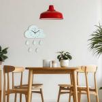 子供部屋オススメ！かわいい雲＆しずくデザイン壁掛け時計の設置例