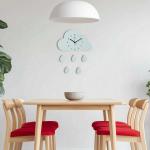 子供部屋オススメ！かわいい雲＆しずくデザイン壁掛け時計の設置例