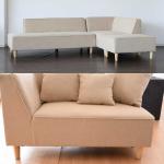 3種類のパーツがセットになったコーナーソファー﻿