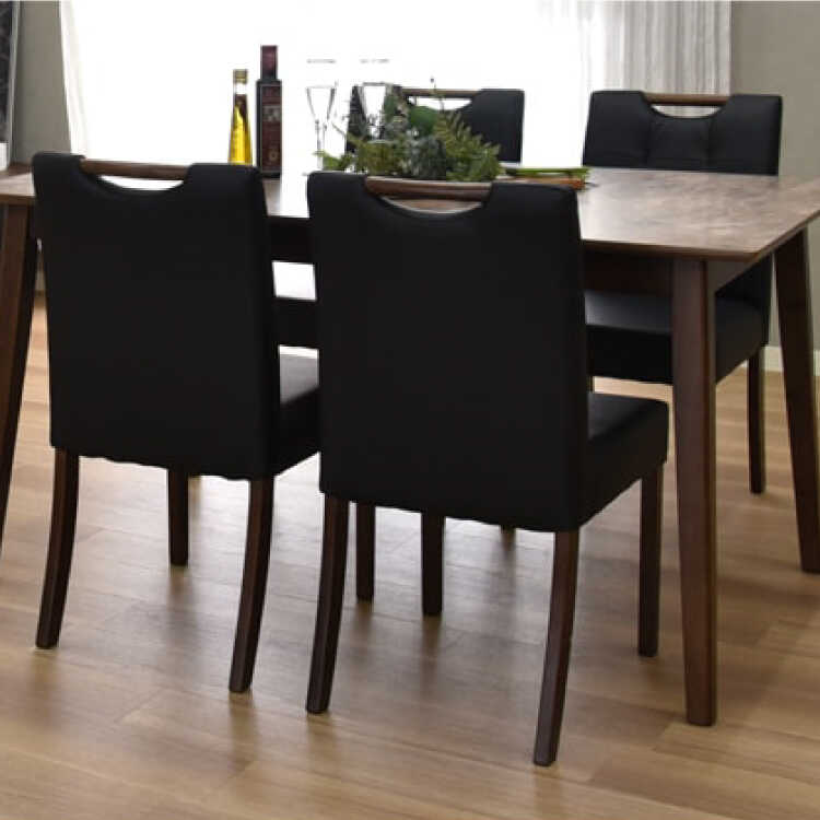 1脚からでも購入可。シンプルな黒と木目調のダイニングチェア 異素材MIXのダイニングチェア [1脚/2脚/4脚] | おしゃれな家具