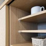 ダボは揺れが発生しても前方に棚が抜け落ちにくいストッパータイプ