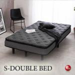 BE-3465脚付きポケットコイルマットレス・セミダブルベッド・グレー