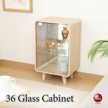 幅36cm・アクスタ＆フィギュア収納におすすめ！ガラスコレクションキャビネット（オークナチュラル色）
