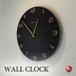 CL-2676黒ブラックのシンプルモダンな壁掛け時計・無音スイープ針