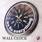 CL-2658軽いので安心！ブリキ風の壁掛け時計・黒ブラック