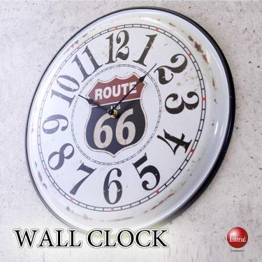 軽いので安心!ブリキ風ウォールクロック(白ホワイト)