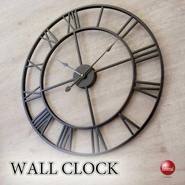 超大きいサイズのアイアン製フレームの壁掛け時計(リビングや玄関におすすめ)
