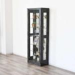 大理石柄ブラックのガラスコレクションキャビネット﻿