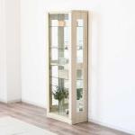 白い木目のガラスコレクションキャビネット﻿