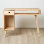 収納力抜群で無垢製…魅力溢れる片袖デスク