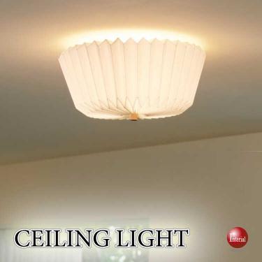 布製プリーツシェードの3灯シーリングライト（LED専用）