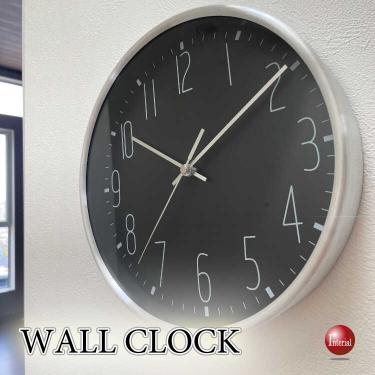 アルミニウムとガラスの都会派モノトーンの壁掛け時計（静かなスイープムーブメント）