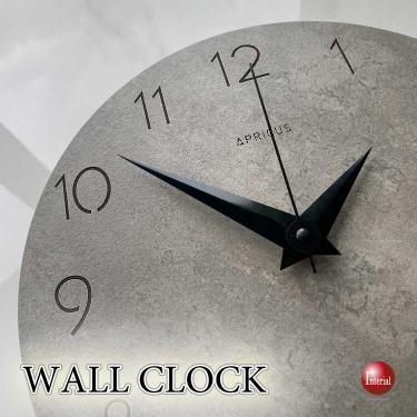 コンクリート調のスタイリッシュなウォールクロック（静かな連続秒針）