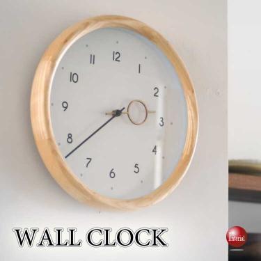 北欧チュラルな天然木アッシュ材の壁掛け時計（音なしスイープムーブメント）