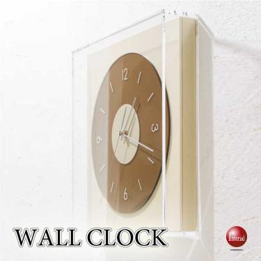 レトロ＆フューチャーな四角形スクエアの壁掛け時計（置き時計もOK・静かな連続秒針）