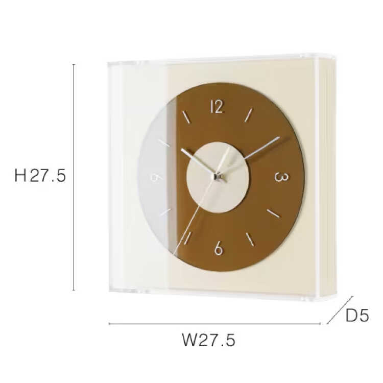 CL-2709レトロ&フューチャーな四角形スクエアの壁掛け時計・置き時計もOKのサイズ詳細画像