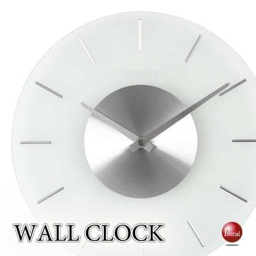 ガラスとシルバーのモダンインテリア壁掛け時計（静かな連続秒針）