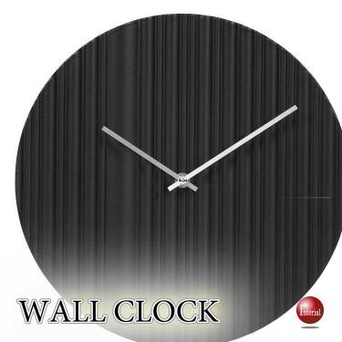 黒ブラックのモダンテクスチャー壁掛け時計（静音スイープムーブメント）
