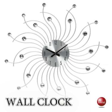 クリスタルパーツの大胆デザインの高級壁掛け時計（サイレントムーブメント）