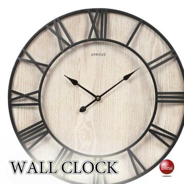 木製ナチュラルと黒スチールのハイデザイン壁掛け時計（音なし連続秒針）