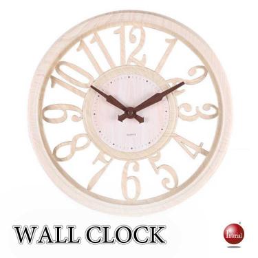 アンティークなナンバーデザイン壁掛け時計（ホワイト色・静かなスイープムーブメント）