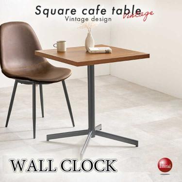 幅60cm・キズ汚れに強いメラミン天板の正方形カフェテーブル（木目ダークブラウン）