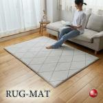RG-4006洗濯できる！防音効果・ふっくら豪華厚みのラインデザインラグマット190×240cm・グレー×グレー