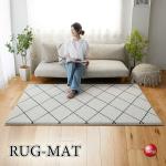 RG-4009ウォッシャブル！防音効果・ふっくら分厚いラインデザインラグマット190×240cm・グレー×ブラック