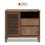天然木アルダー無垢材で作られたルーバー扉