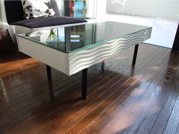 【ガラス】 ガラス天板リビングテーブル W900 D900 H400 テイスト