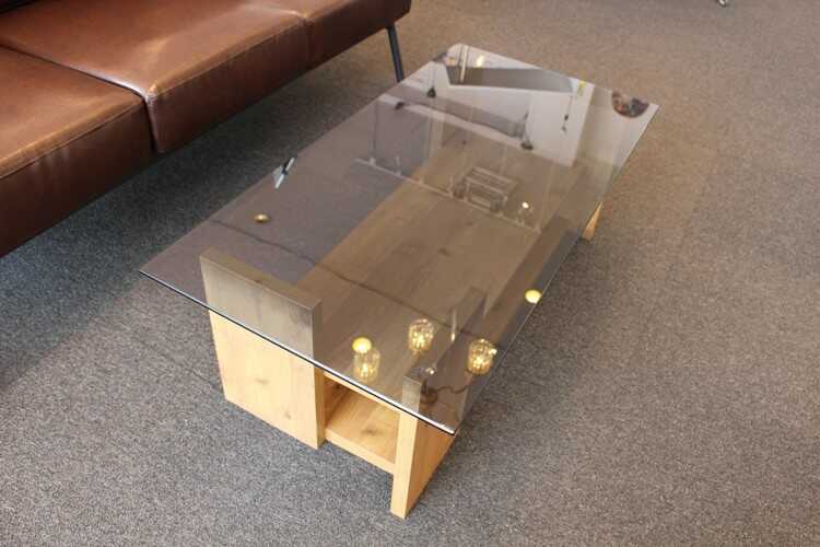 TA-1443 北欧モダンローテーブル｜幅100cmガラス天板・棚付き