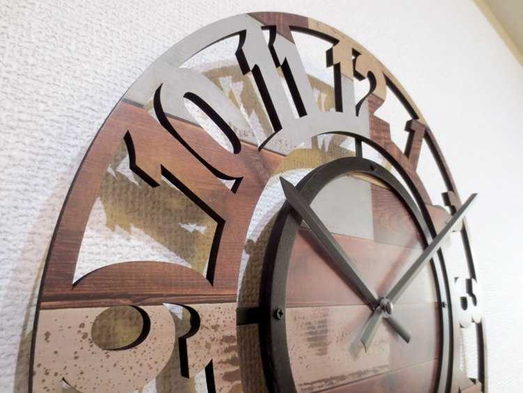 360円 高級ブランド 高級木目調フレームの掛け時計