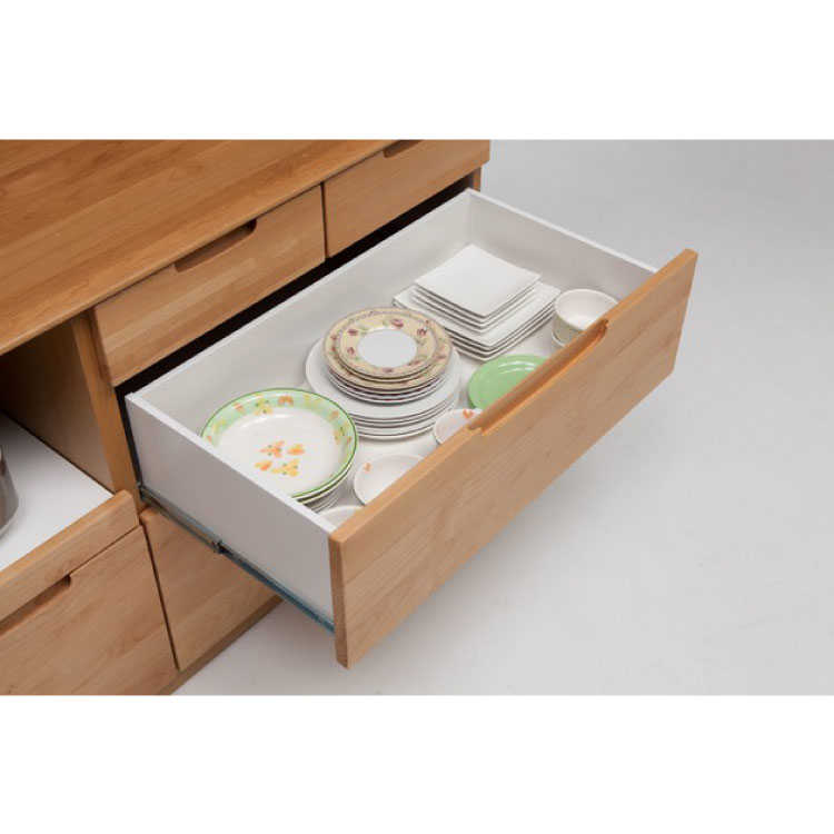 KI-1374 食器棚120cmナチュラル アルダー材オイル塗装完成品