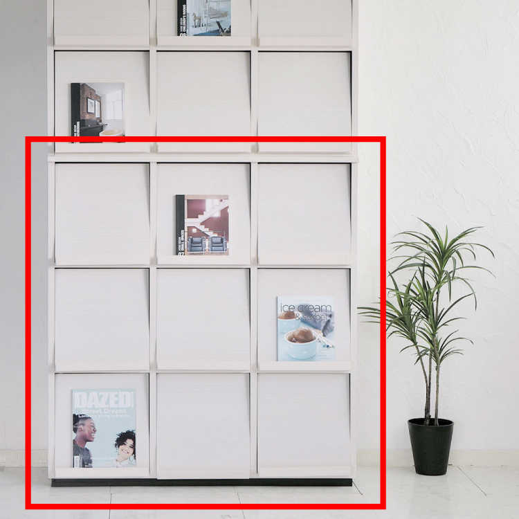 RA-1988 白ディスプレイラック大きいサイズ｜ホワイト3段×3列