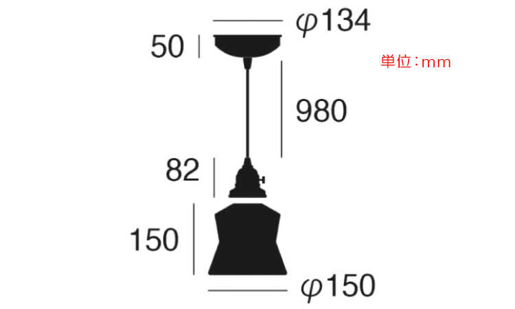 LT-2843 ステンドグラス1灯ペンダントランプのサイズ詳細画像