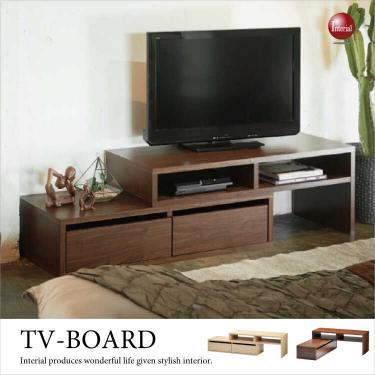 幅105～206cm・伸縮テレビ台完成品（平面＆コーナー両用）