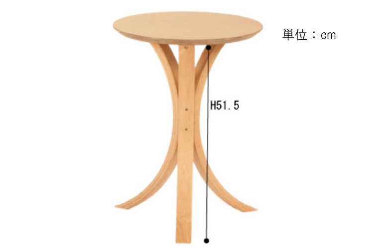 TA-1010 直径40cm円形サイドテーブル木製のサイズ詳細画像