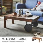 TA-1927 幅90cmおしゃれトロリーテーブル天然木マホガニー製