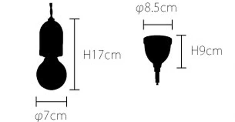 LT-3114 ツートンカラーソケット・1灯ペンダントライトのサイズ詳細画像