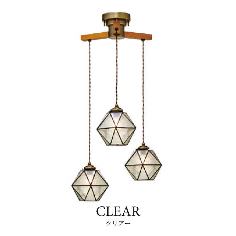 LT-3158 ステンドグラス・3灯ペンダントライト（LED対応）