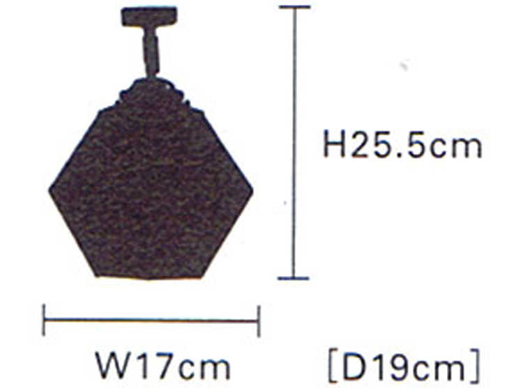 LT-3164 ステンドグラス・1灯シーリングライトのサイズ詳細画像