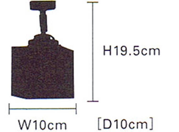LT-3172 キューブガラス・1灯シーリングライトのサイズ詳細画像