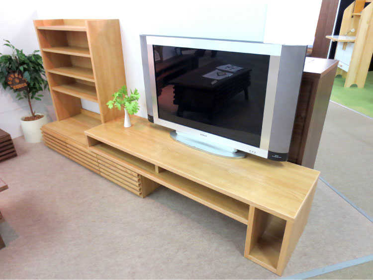 TB-1991 国産高級伸縮テレビ台 天然木無垢材・おしゃれ完成品
