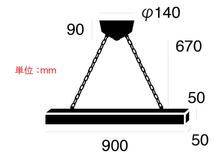 LT-3387 食卓テーブル用木製ペンダントライトのサイズ詳細画像