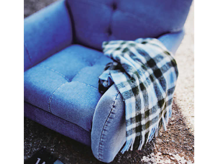 SF-3196 1人掛けソファーデニム青ブルー｜幅80cmヴィンテージ