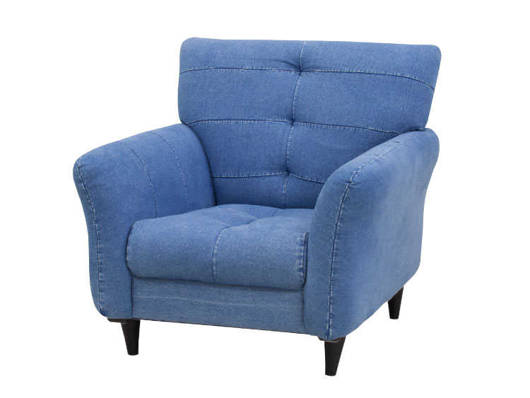 SF-3196 1人掛けソファーデニム青ブルー｜幅80cmヴィンテージ