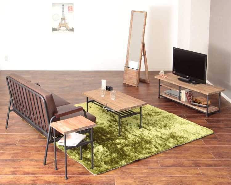 B-1 昭和レトロ サイドテーブル テレビ台 当時物 アイアンラック 古