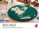 RG-2724 地球デザイン・円形サークルラグマット（直径148cm）日本製
